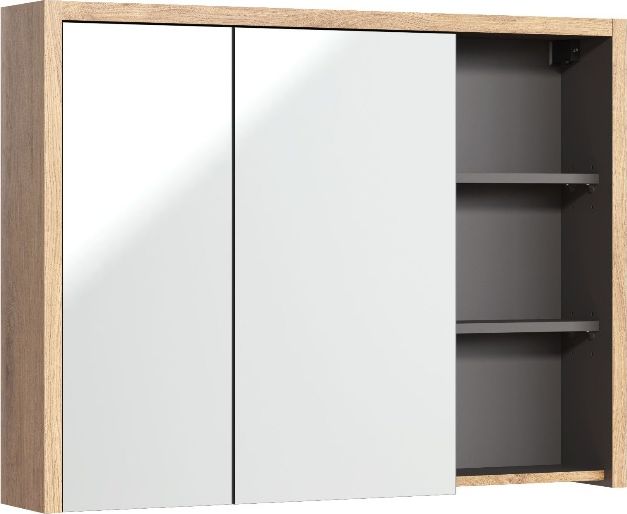 Comad Szafka łazienkowa DEVON 846 100 cm dąb/grafit z lustrem wisząca COMAD