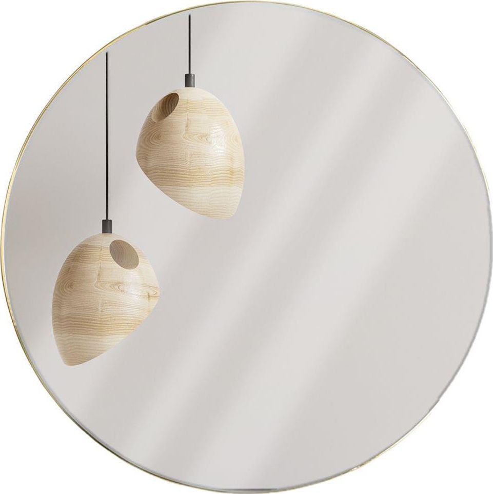 Lustro Vilde Okrągłe lustro ścienne w złotej ramie metalowe złote 55 cm