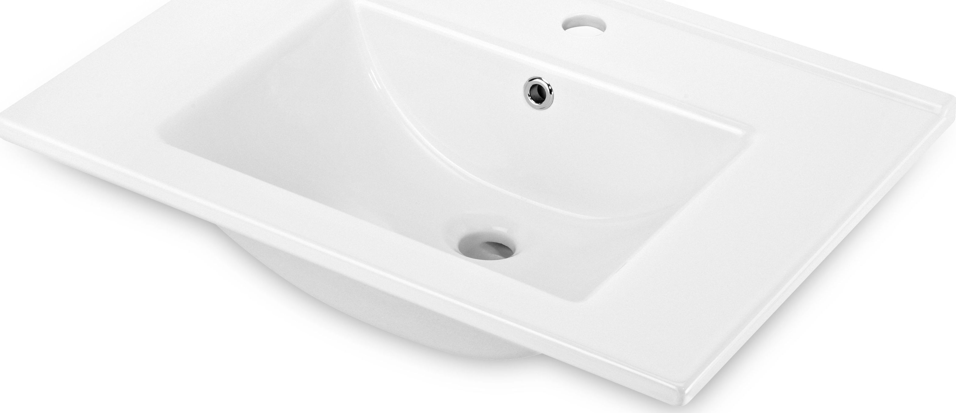 Umywalka Deante Floks biała wpuszczana w blat, 60cm (CDI_6U6M)