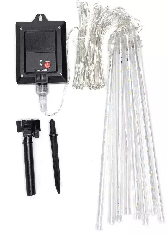 Aigostar Solarne lampki z deszcz meteorytów 30 cm, RGBY, 5 m