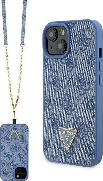 Guess GUHCP15SP4TDSCPB iPhone 15 6.1" niebieski/blue hardcase Crossbody 4G Metal Logo