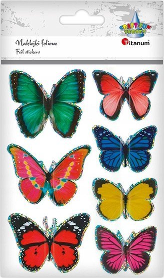 Titanum Naklejki foliowe 3D motyle mix 7szt.