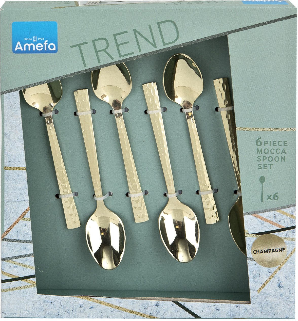 Komplet 6 łyżeczek do kawy Felicity w szampańskim kolorze