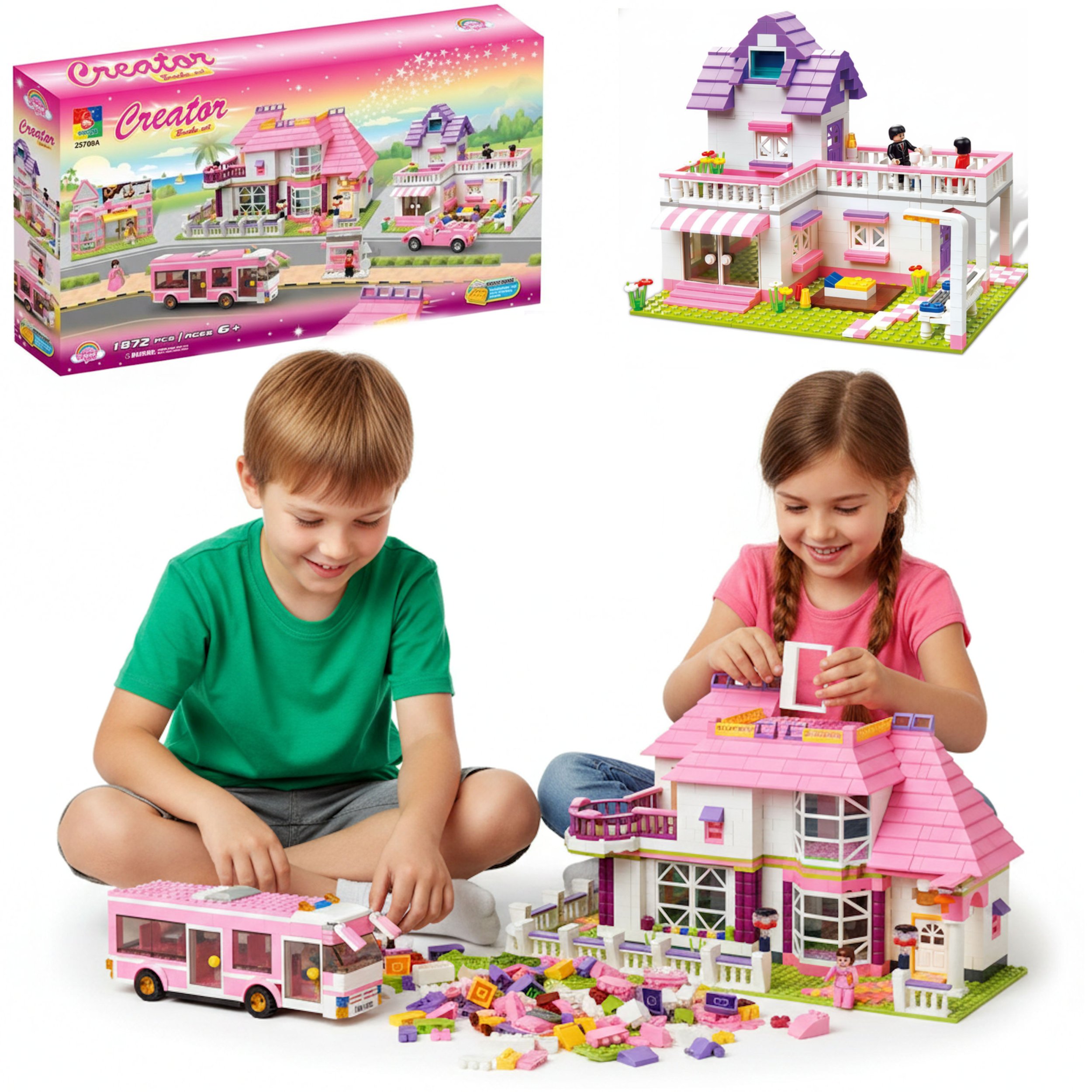 Coil klocki konstrukcyjne zestaw dla dzieci 1898 el. elementów miasteczko