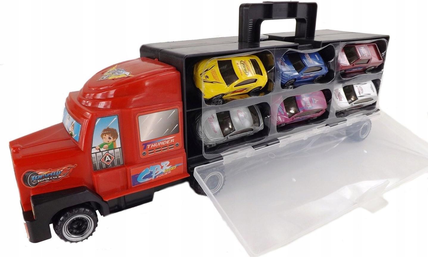 LUXMA CIĘŻARÓWKA Z AUTAMI METALOWE AUTA TIR LAWETA 997CZ