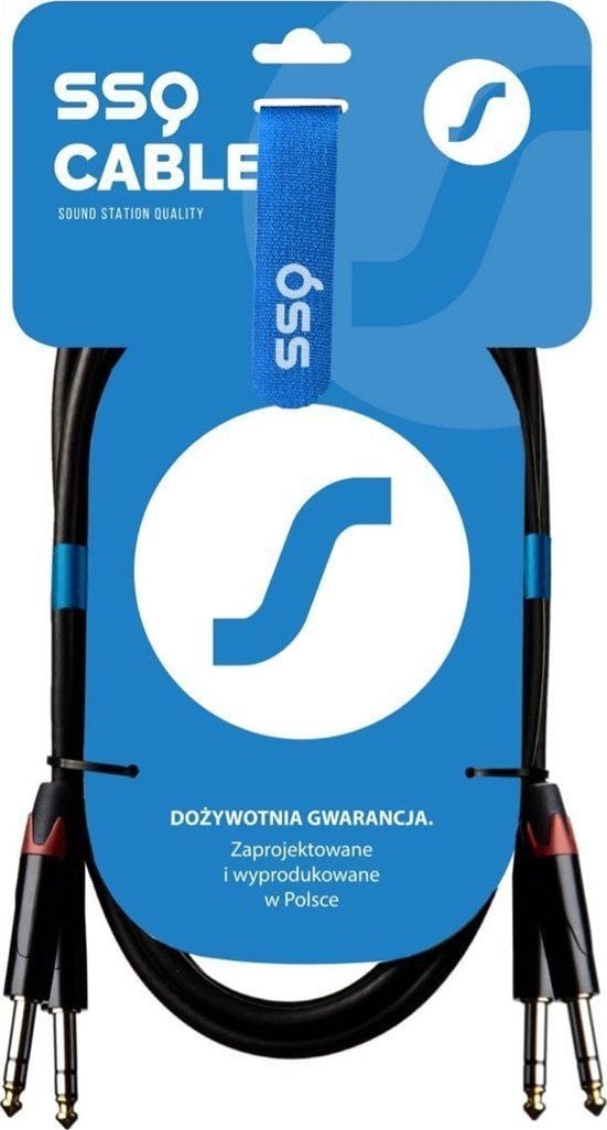 Kabel SSQ JSJS3 - kabel 2x JACK STEREO - 2x JACK STEREO 3 metrowy
