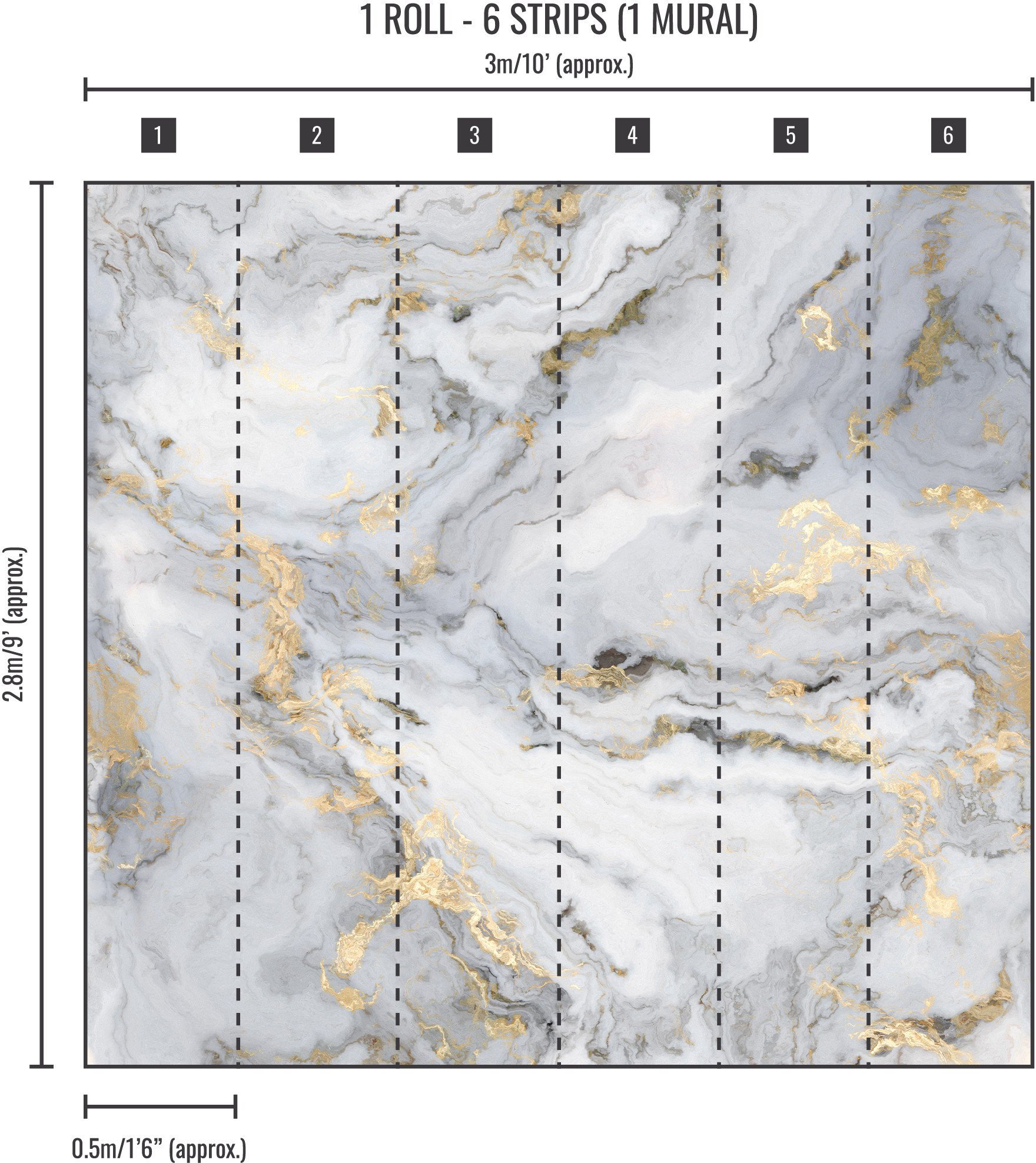 PHOTOMURAL 119602PRECIOUSSTONE GREY_GOLD