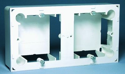 Kontakt-Simon Puszka natynkowa podwójna płytka SIMON CLASSIC biała - MPN2/11