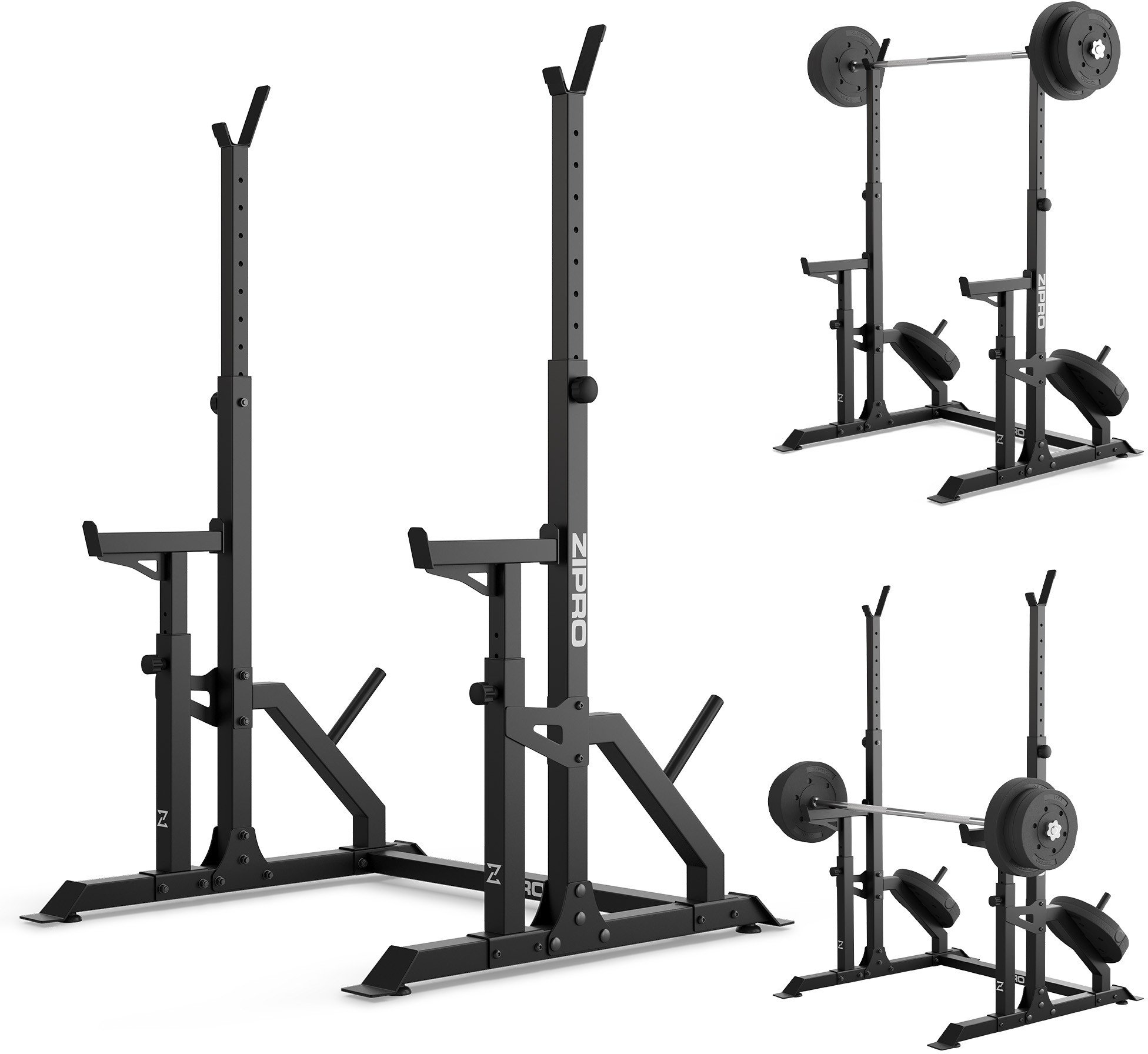 Zipro Stojak pod sztangę LIFT z asekuracją i miejscem na obciążenia