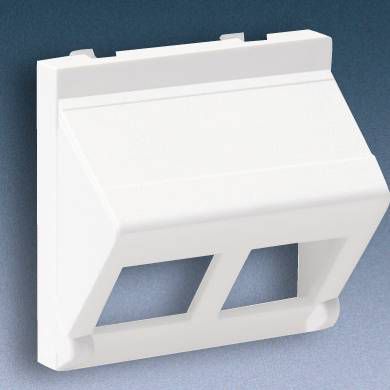 Kontakt-Simon Simon Connect Płytka K45 gniazda teleinformatycznego 2xRJ skośna czysta biel (KB080/9)