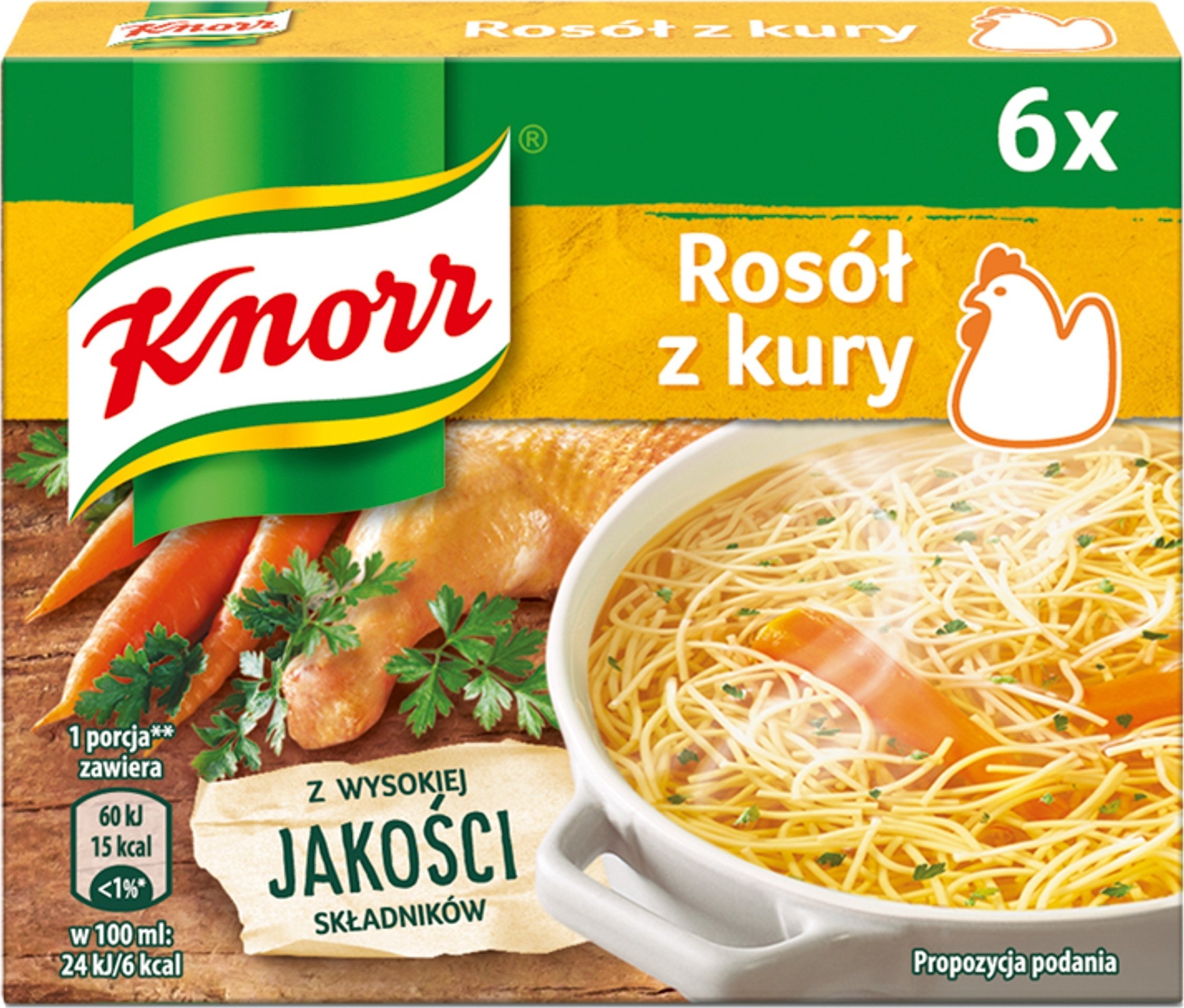 KNORR Knorr Rosół z kury 60 g (6 x 10 g)