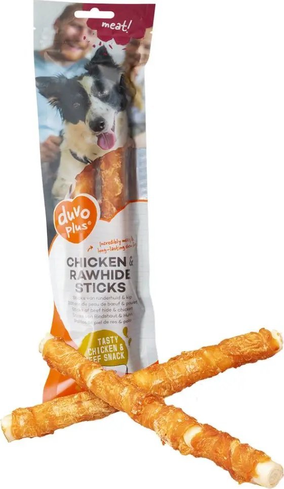 Duvo+ Duvo+ Patyk Wołowy z Kurczakiem dla Psa 25cm 2szt. 122g