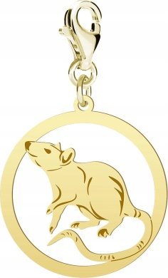 Radziszewska Jewellery Pozłacany Charms SZCZUR DOMOWY DEDYKACJA