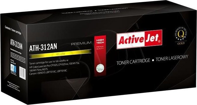 Toner Activejet Toner Activejet ATH-312AN - zamiennik Canon HP 126A CRG-729Y CE312A Premium 1000 stron żółty -