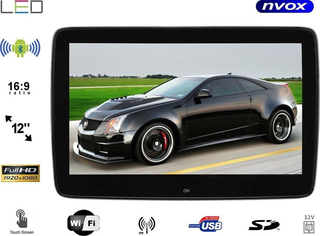 Nvox Monitor samochodowy zagłówkowy dedykowany do mercedes benz 12cali led full hd z systemem android oraz usb sd fm bt wifi 12v