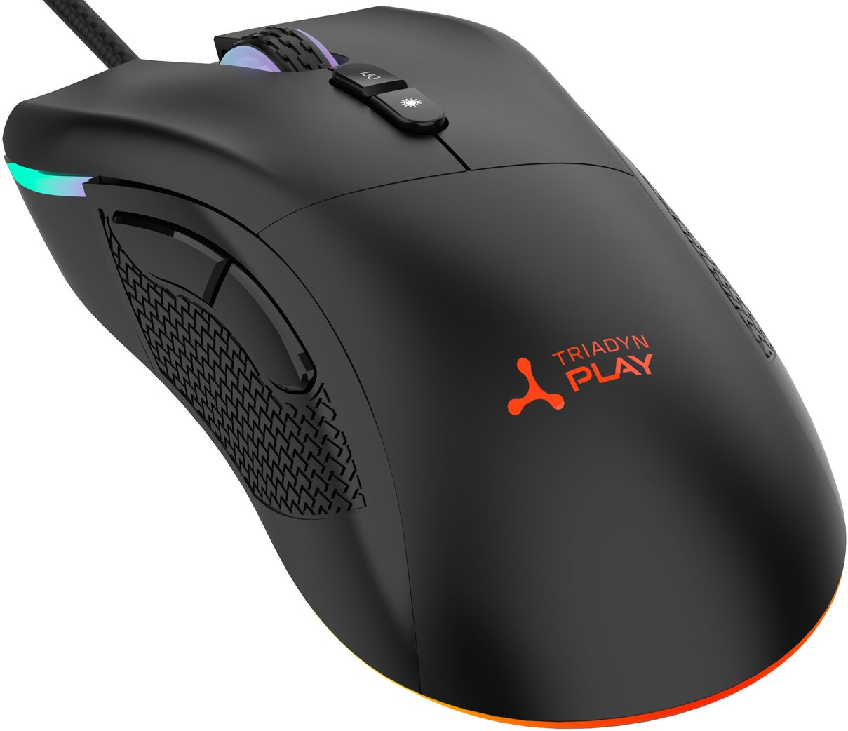 Nowa Mysz Gamingowa Triadyn Play DIA 12800 DPI Dla Graczy Podświetlenie LED HUANO Czarna