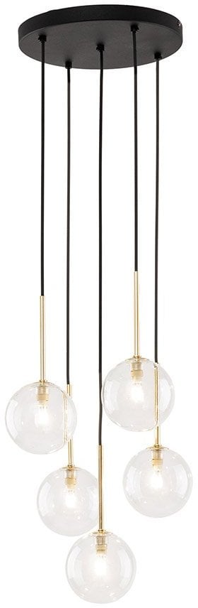 TK Lighting Nilos 5943 lampa wisząca zwis 5x6W G9 czarna/złota