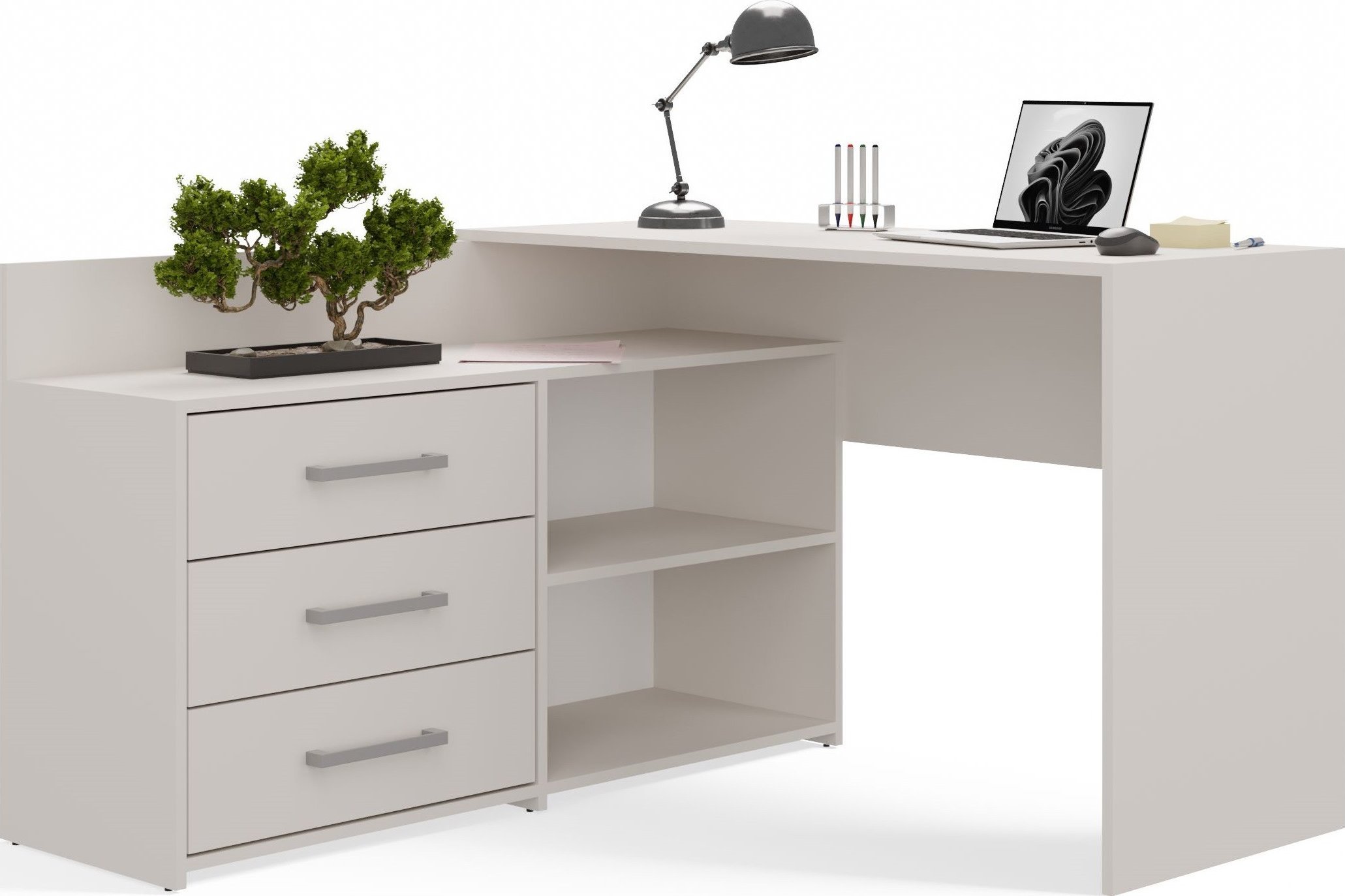 Biurko Topeshop BIURKO NAROŻNE DANY KASZMIR BEŻ