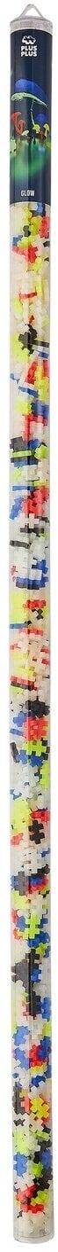 Plus Plus Plus-Plus Mini konstruktorius – 1 m rurka, świeci w ciemności, 520 detalių (miks jasnych kolorów)