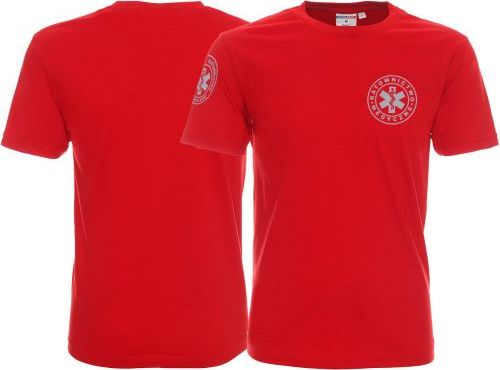 LPP - Promostars Koszulka ratownicza czerwona męska odblaskowa FUNKCYJNA - nadruk przód + rękawek