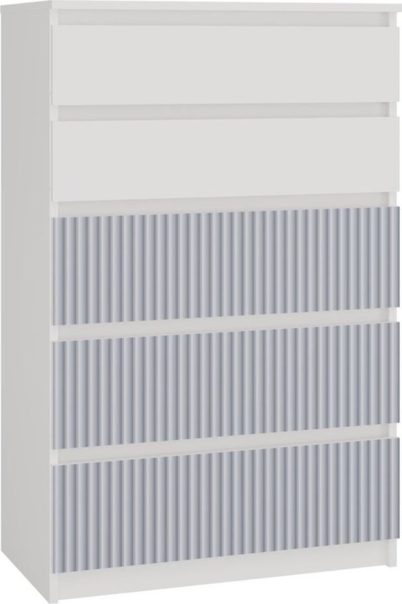 Topeshop Komoda do pokoju dziecka, Malwa, 70x40x110 cm, biały, niebieski