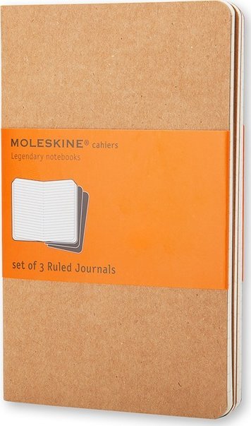Moleskine Zestaw 3 zeszytów MOLESKINE Cahier Journals P (9x14cm), w linie, 64 strony, piaskowy