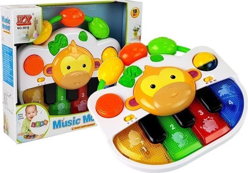 Pianinko z małpką dla malucha LeanToys