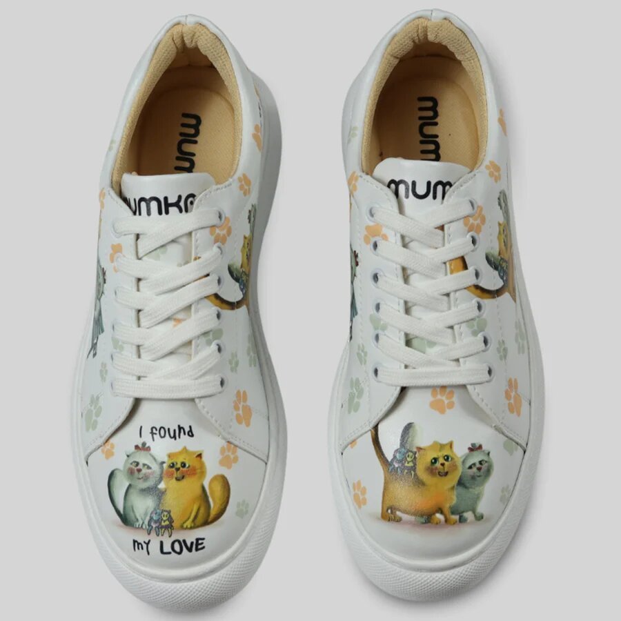 Mumka Shoes Sneakersy wegańskie na platformie Zakochane Koty Mumka-41