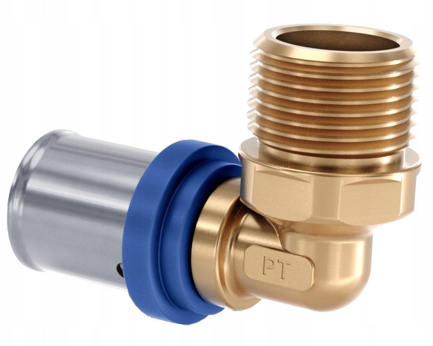 PEX Kolano 20 x 1/2 gwint zewnętrzny GZ zaciskowe Radopress Pipelife