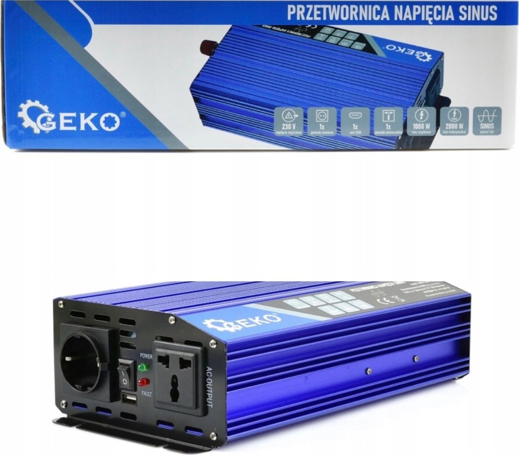 Przetwornica Geko Przetwornica napięcia SINUS 24V/230V 1000/2000W (4)
