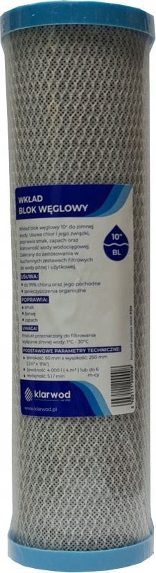UN BL10 WKŁAD WĘGLOWY FILTRA // FW.WKŁ.WĘGL.FIL.H10