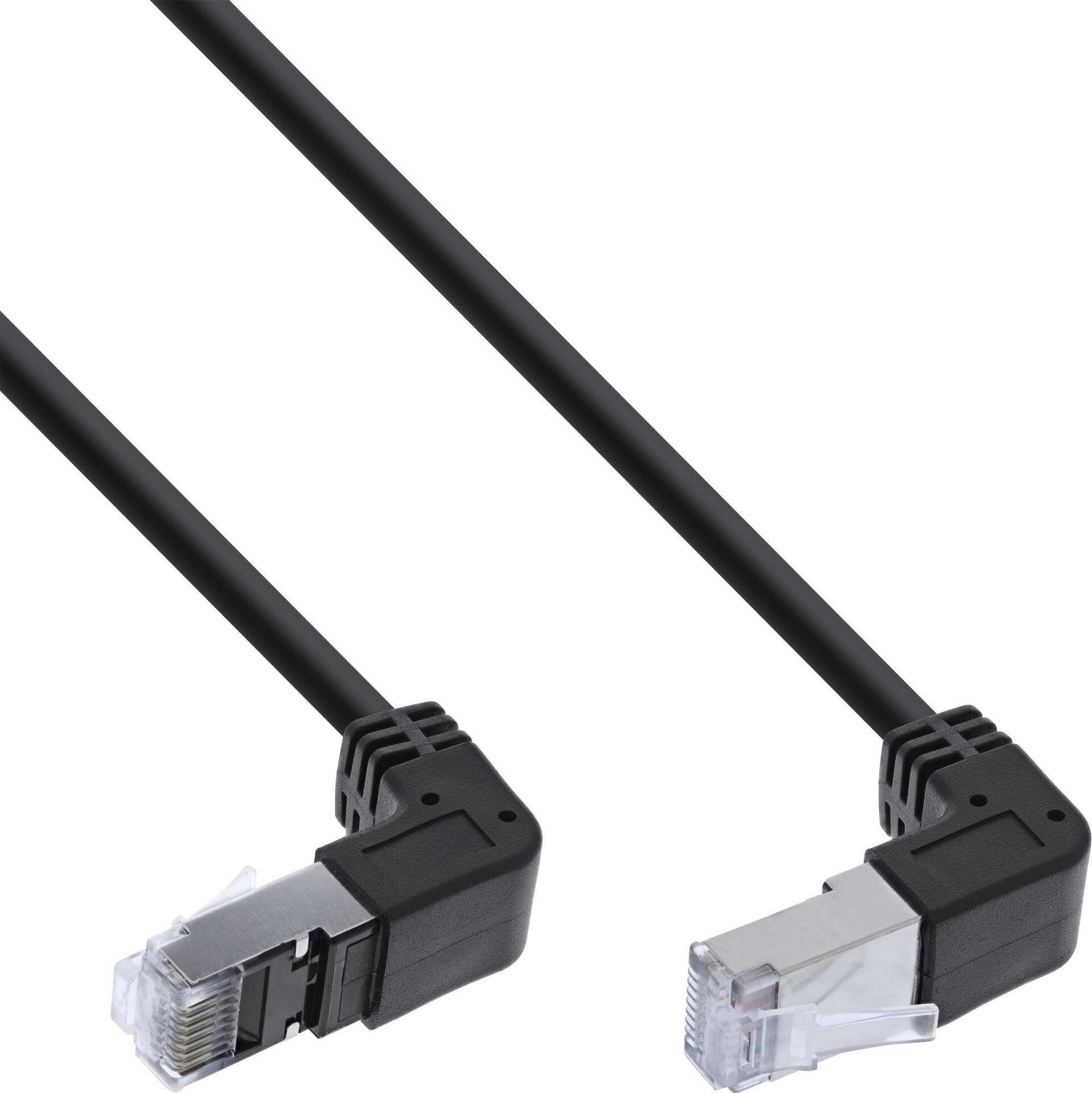 InLine InLine® Patch cable up/down angled, S/FTP (PiMf), Cat.6, 250MHz, PVC, copper, black, 2.36m