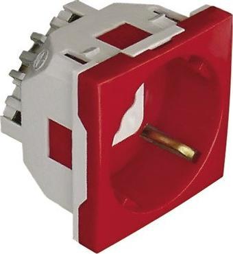Efapel EFAPEL QUADRO45 GNIAZDO SCHUKO Z UZIEMIENIEM CZERWONY 45136 SVM