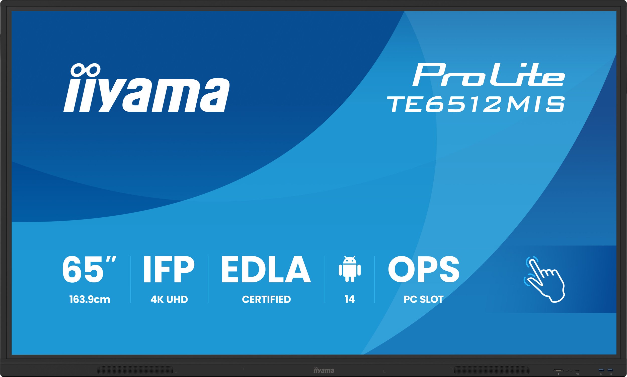 iiyama TE6512MIS-B4AG signage display Płaski panel Digital Signage 165,1 cm (65") LCD Wi-Fi 400 cd/m 4K Ultra HD Czarny Ekran dotykowy Procesor wbudow