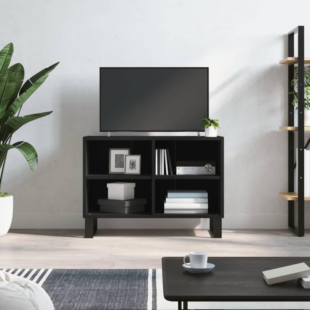 vidaXL Szafka pod TV, czarna, 69,5x30x50 cm
