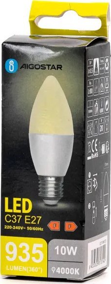 Aigostar Żarówka LED C37 E27 10W 4000K neutralna LED C37 E27 10W 4000K