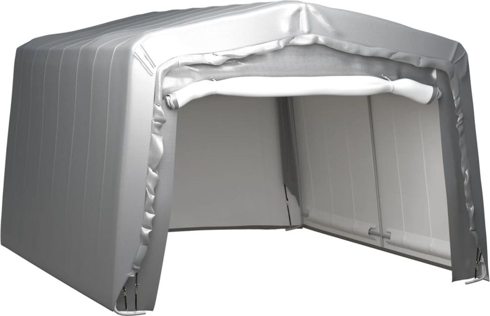 vidaXL Namiot magazynowy, 370 x 370 cm, stal, szary