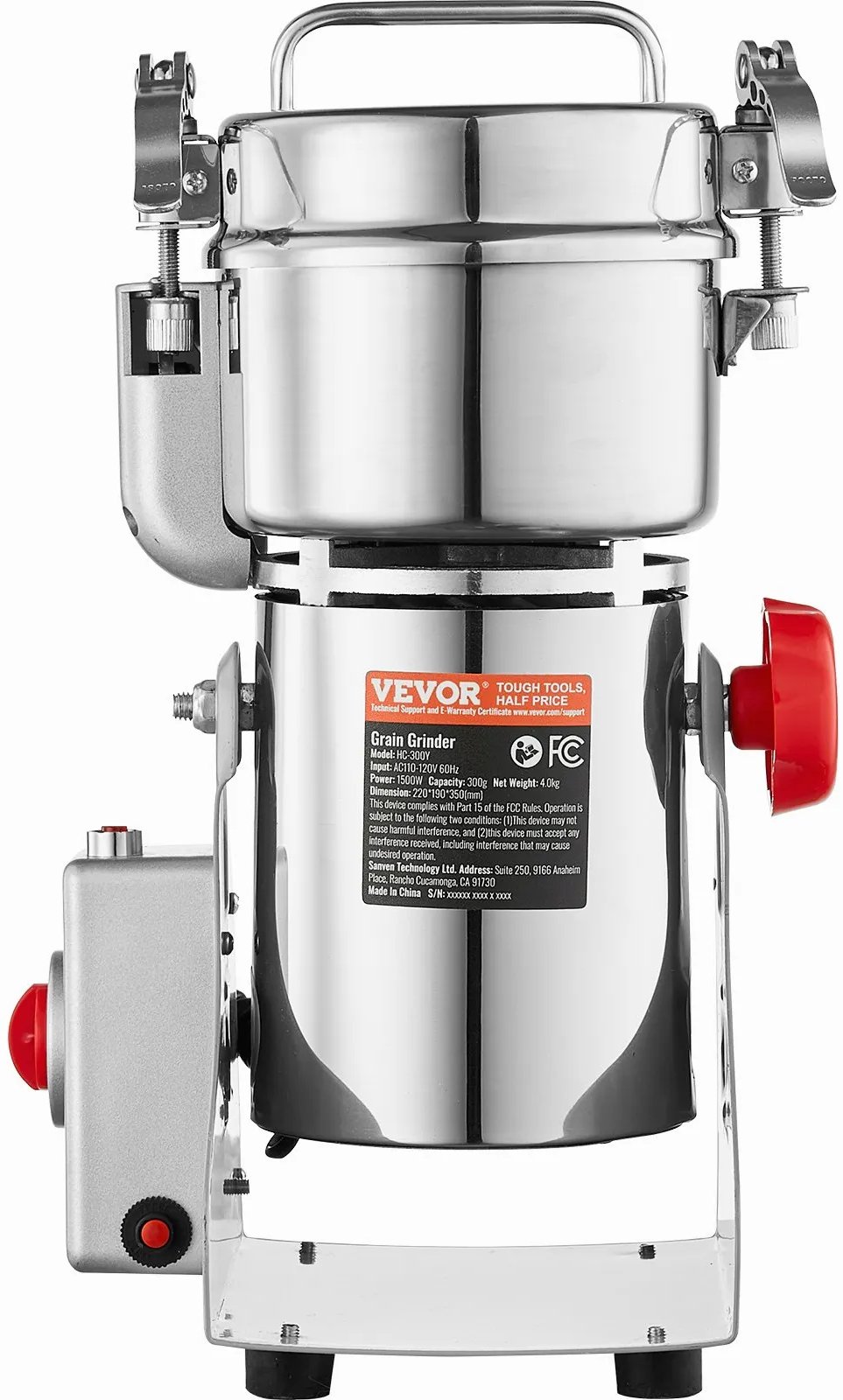 Młynek zbożowy elektryczny 1500W stal nierdzewna szybki przyprawy mąka