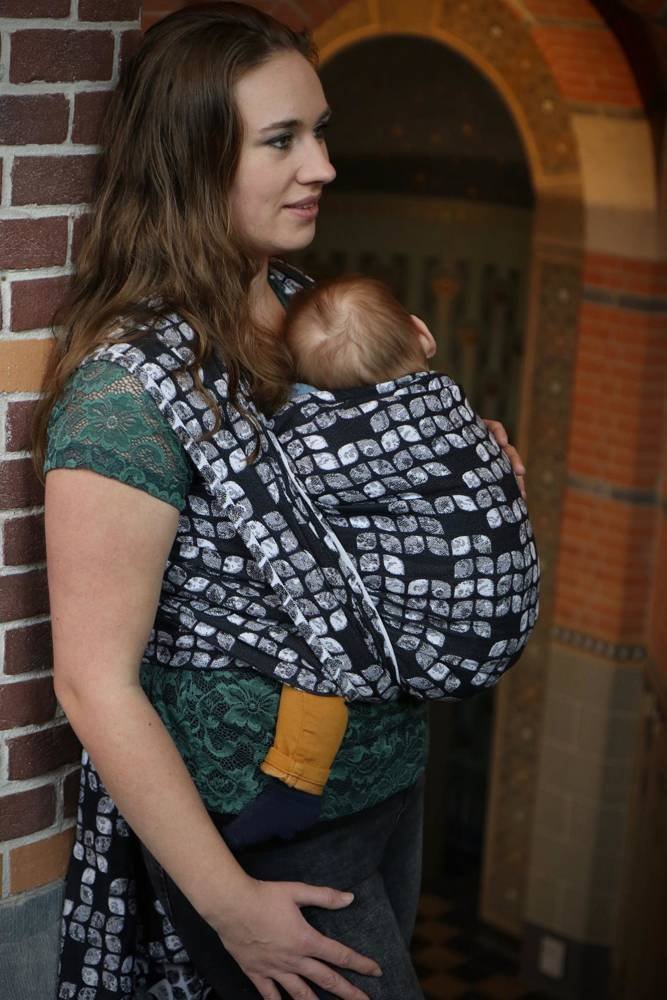 Yaro Slings Chusta tkana Yaro Slings - Petals Ultra Black White Grey Tencel 5 (4.2 m.)