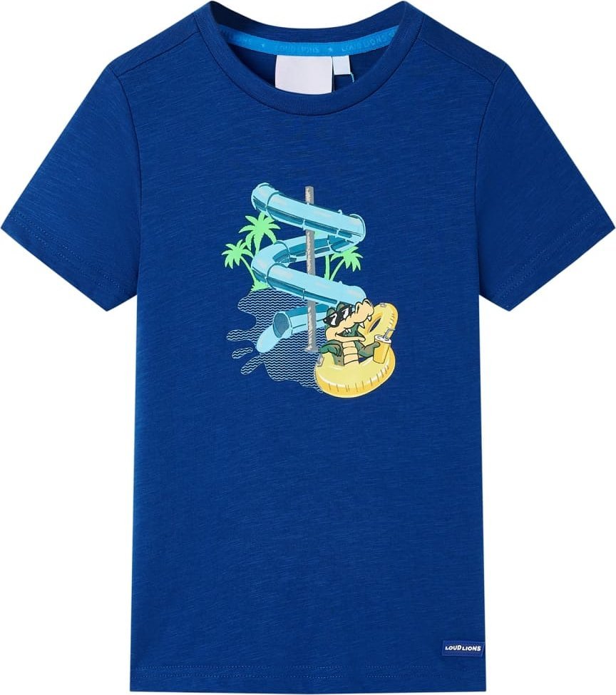 vidaXL Koszulka dziecięca, ciemnoniebieska, 116