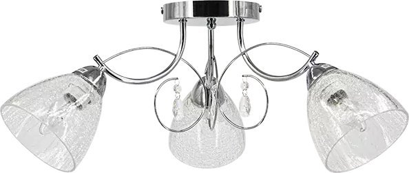 Lampa sufitowa Mdeco Szklana lampa przysufitowa ELM8962/3 8C crystals chrom