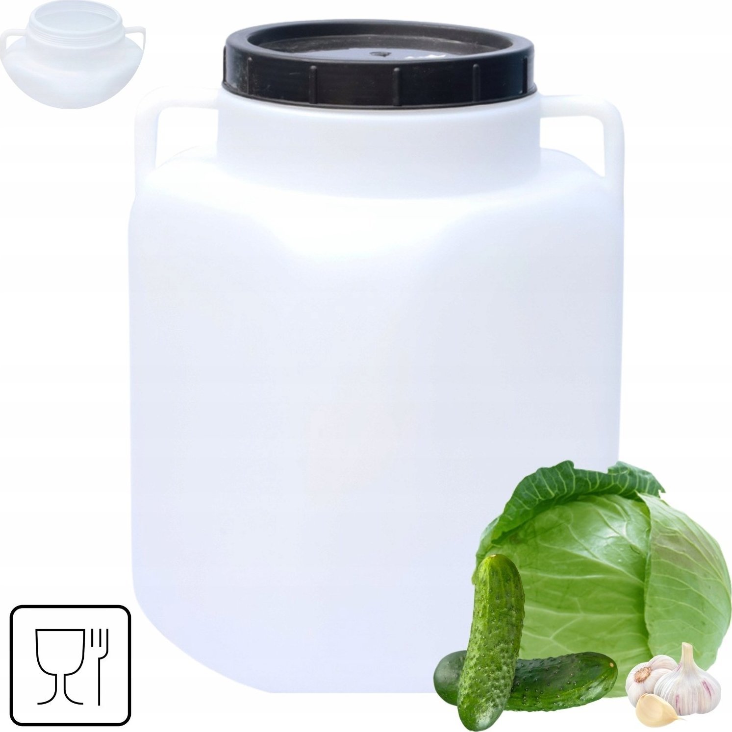 Prymus BECZKA PLASTIKOWA 40 L DO KISZENIA KAPUSTY NA WODĘ DESZCZÓWKĘ OGÓRKI MAŁA