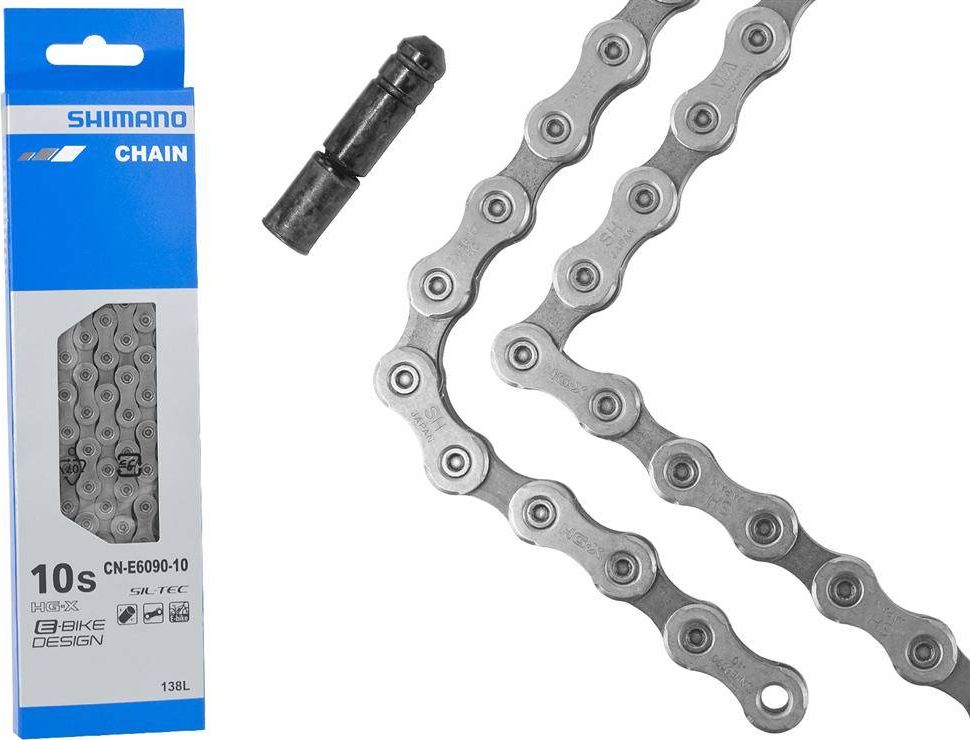Shimano Łańcuch Shimano CN-E6090 138 Ogniw 10-rzędowy do E-bike, Sil-Tec uniwersalny