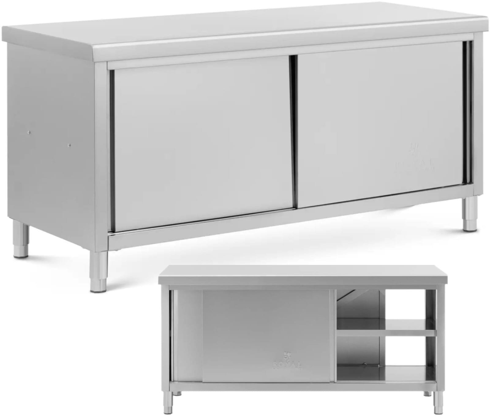 Stół blat roboczy centralny z szafką przelotową STAL 180 x 70 cm