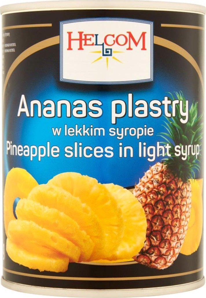 Helcom Helcom Ananas plastry w lekkim syropie 565 g