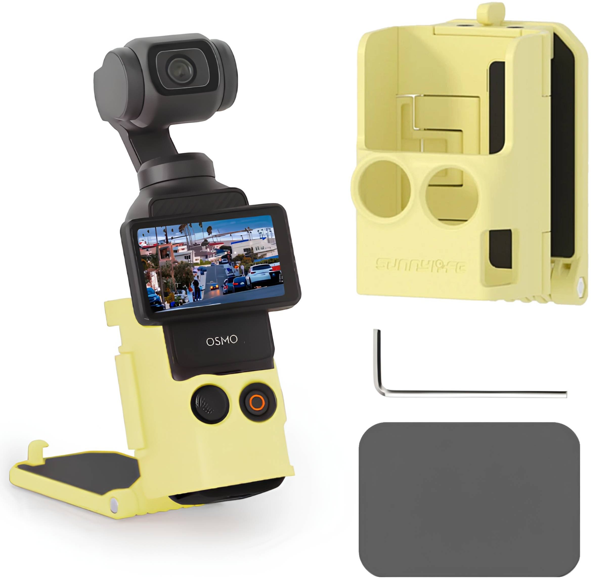 UCHWYT MAGNETYCZNY REGULOWANY MOCOWANIE OCHRONNE DO DJI OSMO POCKET 3 (ŻÓŁTY)