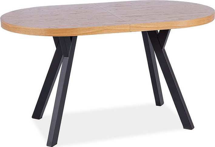 Signal Stół rozkładany DOMINGO II 140(272)x80 dąb okleina naturalna/czarny