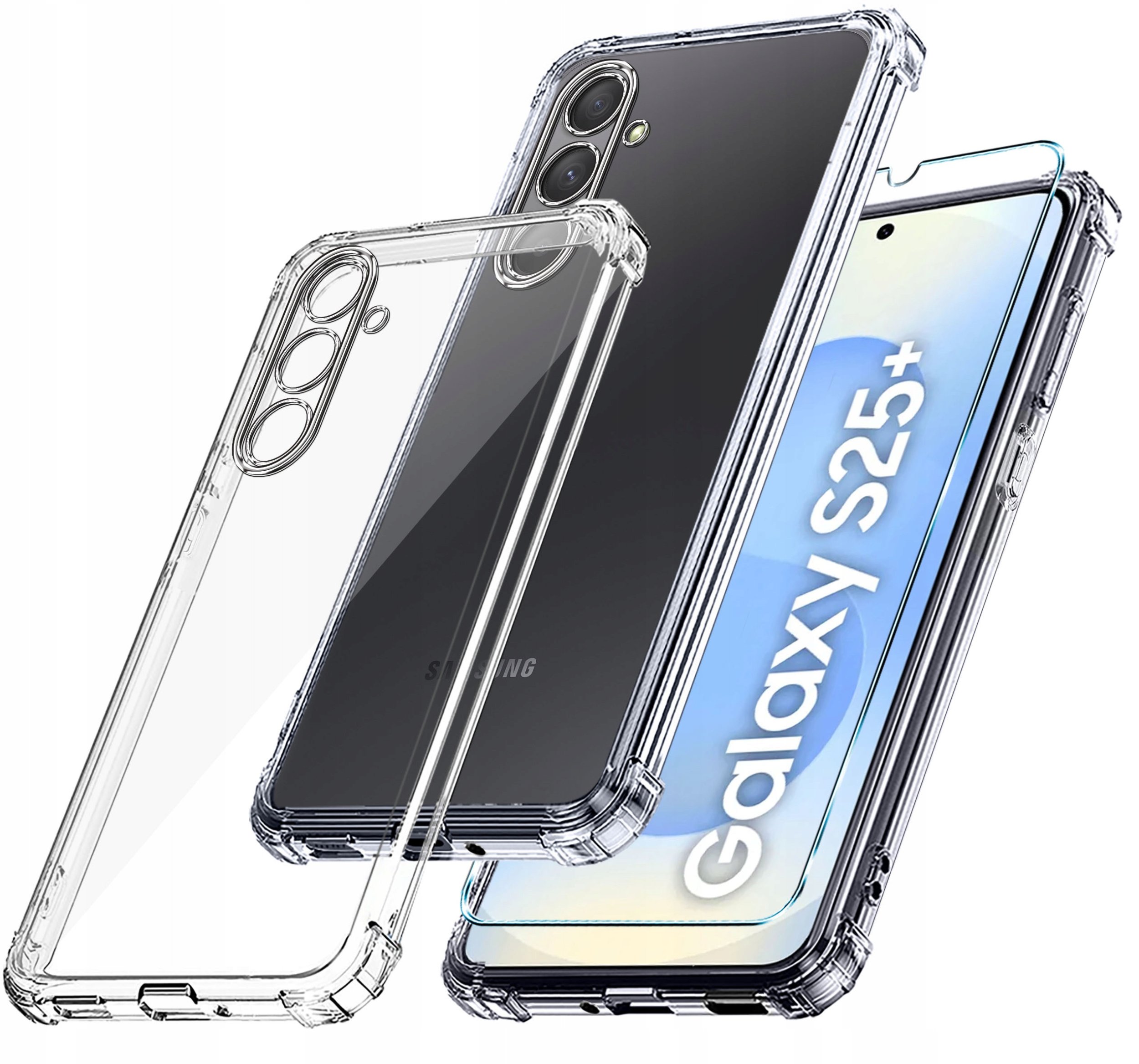 Etui do Samsung Galaxy S25+ Plus ANTI-SHOCK CLEAR CASE + Szkło OCHRONNE 9H