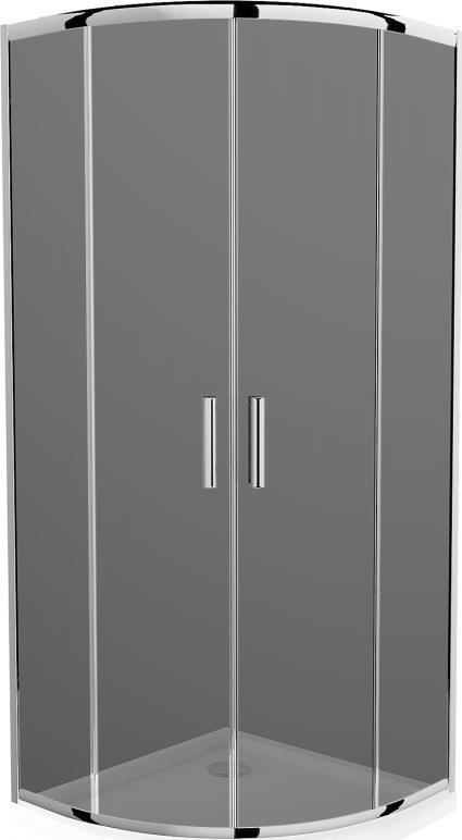 Mexen Mexen Rio kabina prysznicowa półokrągła 90 x 90 cm, grafit, chrom + brodzik Flat, biały - 863-090-090-01-40-4110