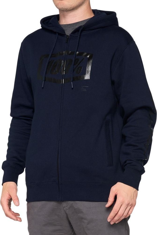 100% Bluza męska 100% SYNDICATE Hooded Zip Sweatshirt Navy Black roz. M (NEW)